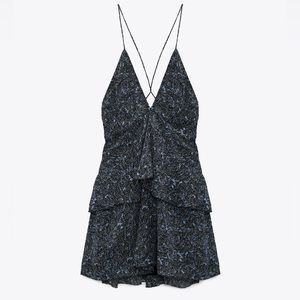 Zara strappy mini ruffle dress